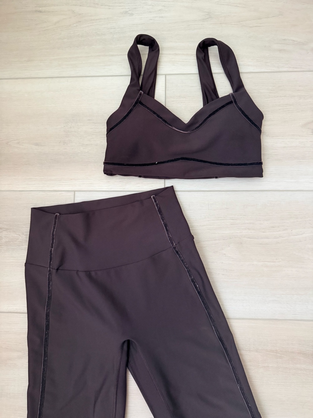 Abercrombie & Fitch Dark Brown Active Leggings & Sports Bra Set - Picture 2 of 4